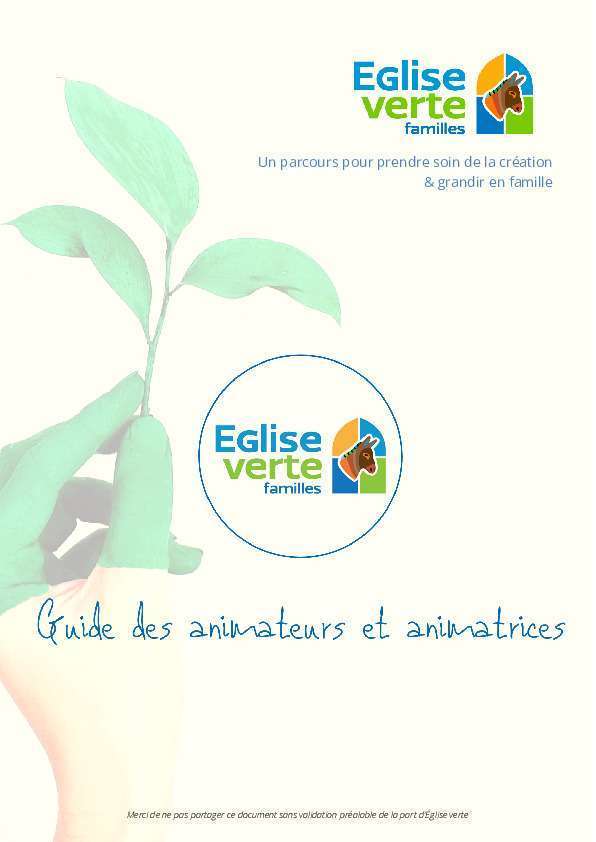 Formation des animateurs Église verte familles (en ligne)