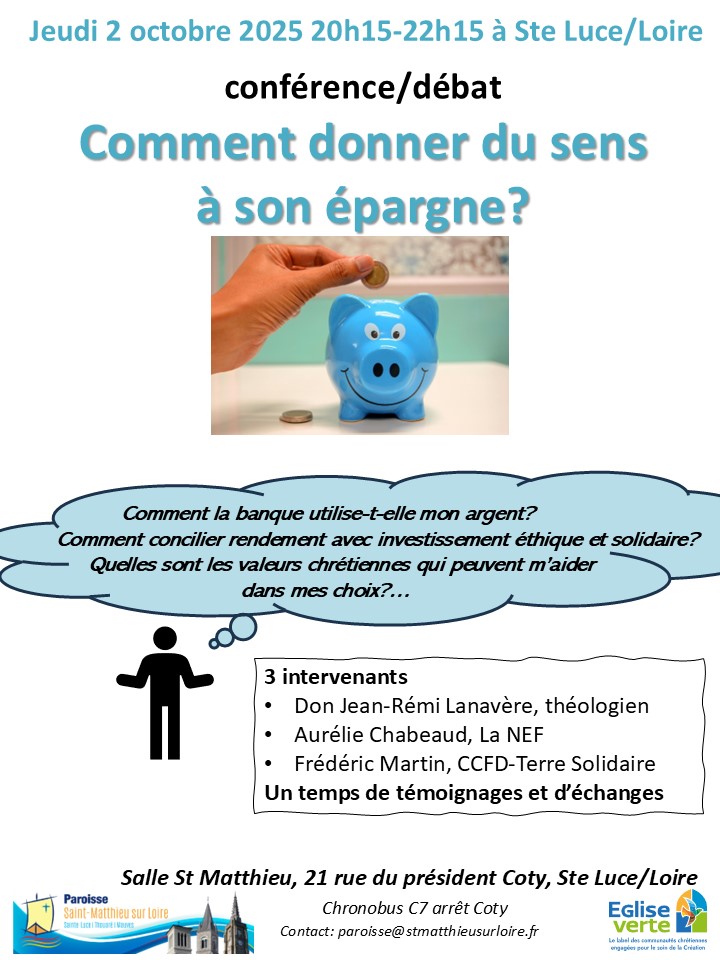 Conférence-débat COMMENT DONNER DU SENS A SON ÉPARGNE ?