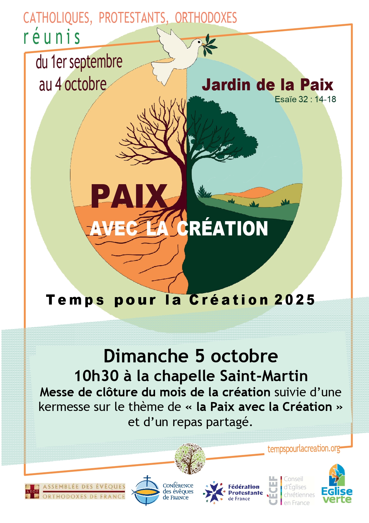 Messe de clôture du Temps pour la Création, kermesse, repas partagé