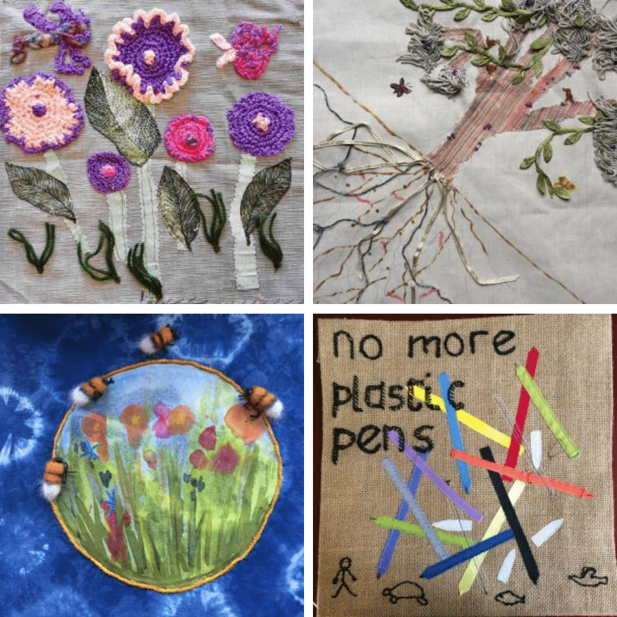 Exposition patchwork PAR AMOUR DE LA TERRE pendant la semaine de prière pour l'unité des chrétiens