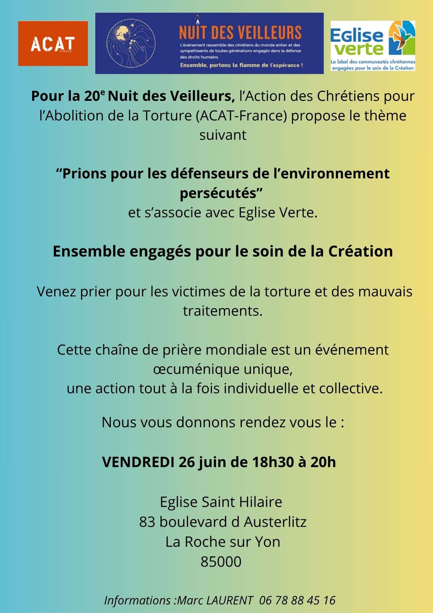 Célébration œcuménique nuit des veilleurs