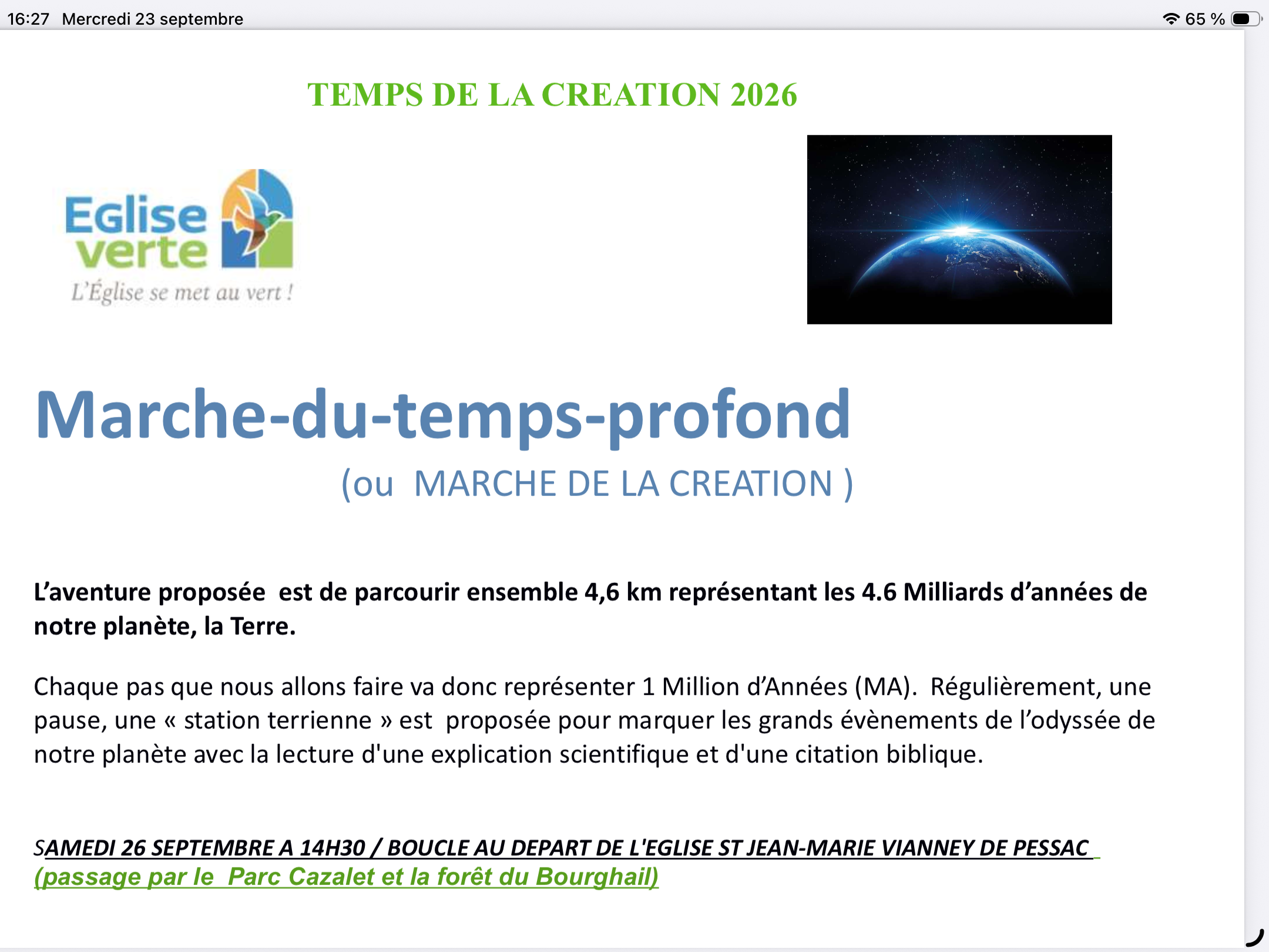 MARCHE DU TEMPS PROFOND Pessac