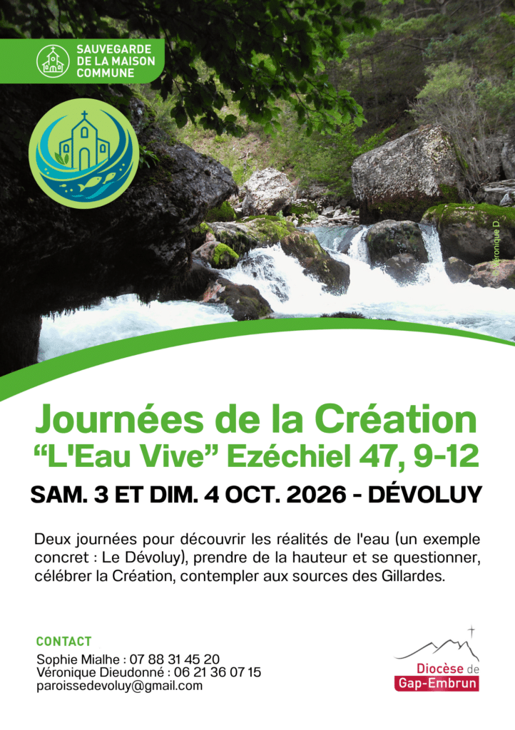 Journées de la Création : 3 et 4 octobre 2026 au Dévoluy pour le diocèse – Thème : l’eau vive